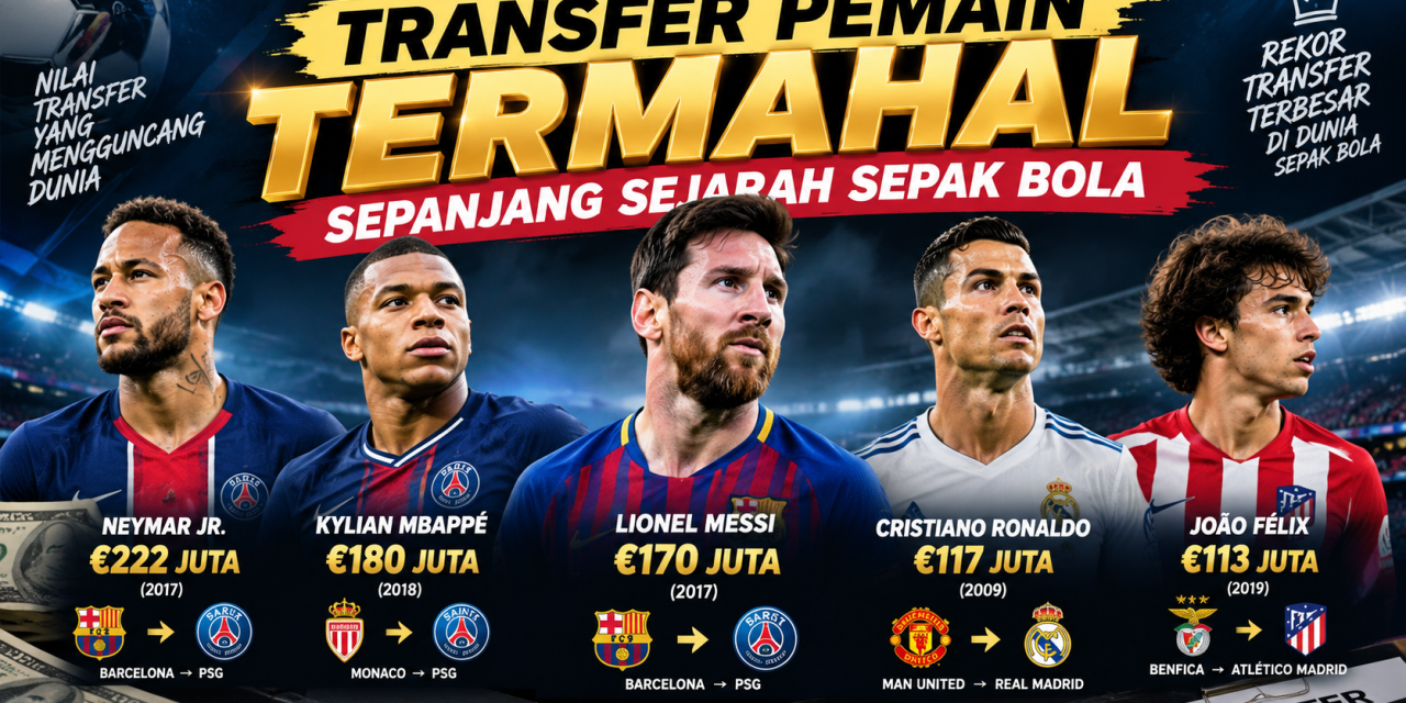 Transfer Pemain Termahal Sepanjang Sejarah Sepak Bola